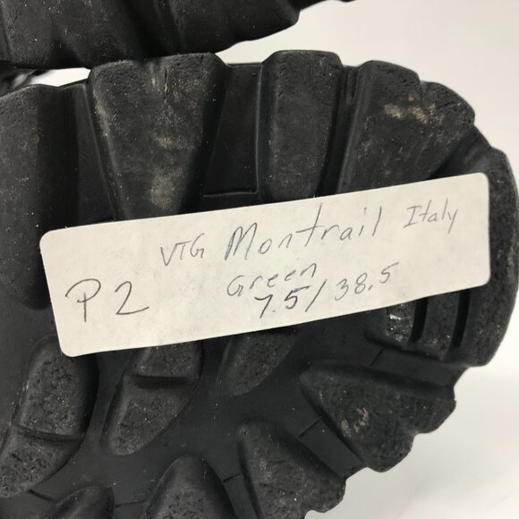 MONTRAIL Hiking Boots Womens 7.5/38.5 Green Leather Vibram Sole Made In Italy - Picture 16 of 16